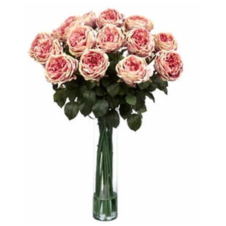 DARE2DECOR Fancy Rose Silk Flower Arrangement in Pink DA275645